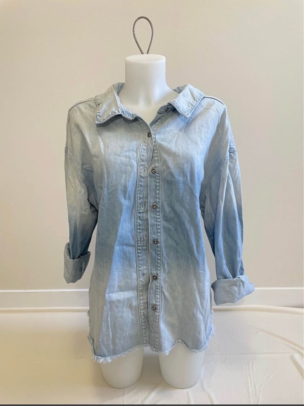 HIDDEN- Ombre Light Blue Denim Button-Down Shirt